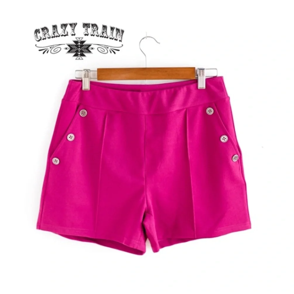 Crazy Train Raspberry Perfect Pair Shorts - Picture 1 of 2